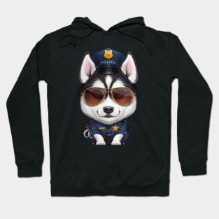 Siberian Husky Police Officer Hoodie